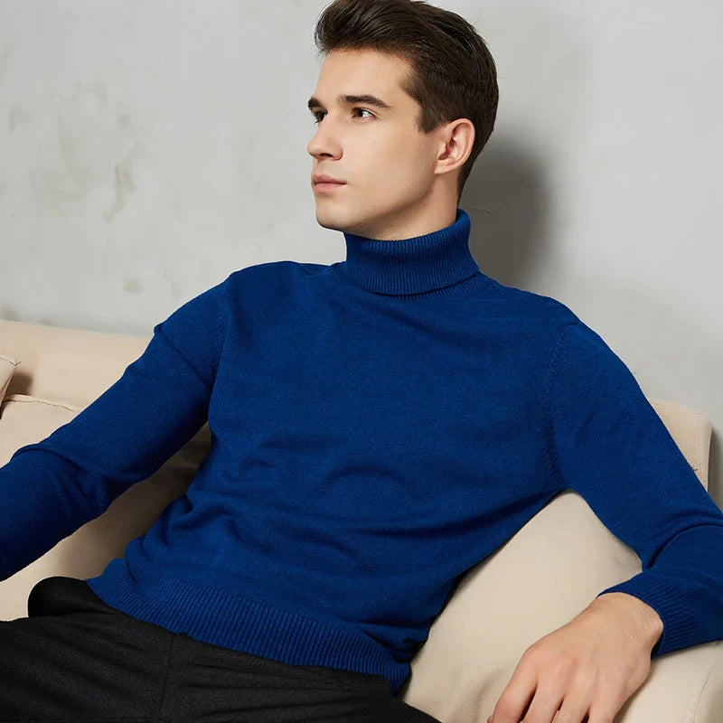Chandail à col roulé en tricot pour hommes | Chaud