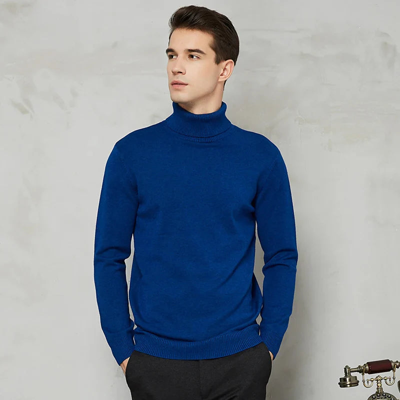 Chandail à col roulé en tricot pour hommes | Chaud