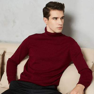 Chandail à col roulé en tricot pour hommes | Chaud