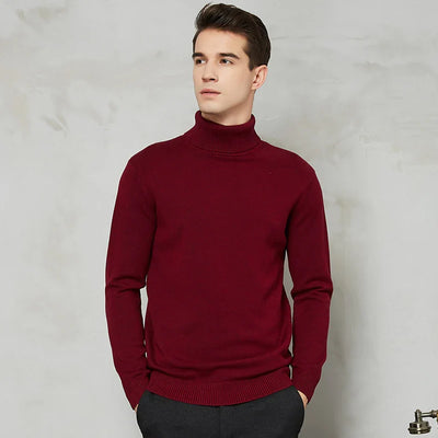 Chandail à col roulé en tricot pour hommes | Chaud