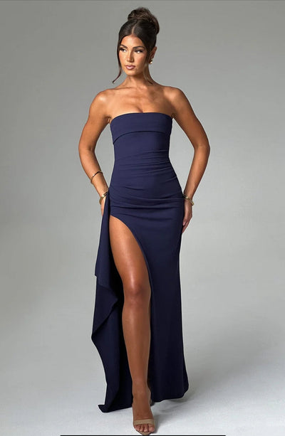Robe élégante sans bretelles pour femmes | Maxi
