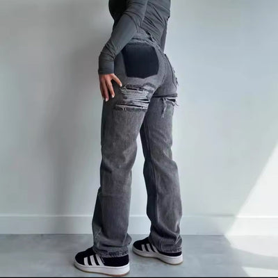 Jeans féminins à jambe droite | Taille haute