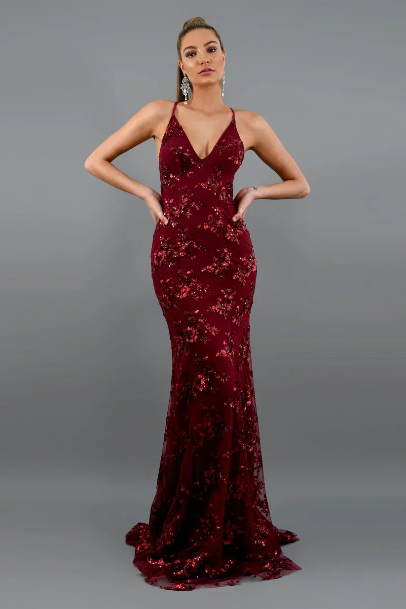 Robe élégante à paillettes pour femmes | Maxi