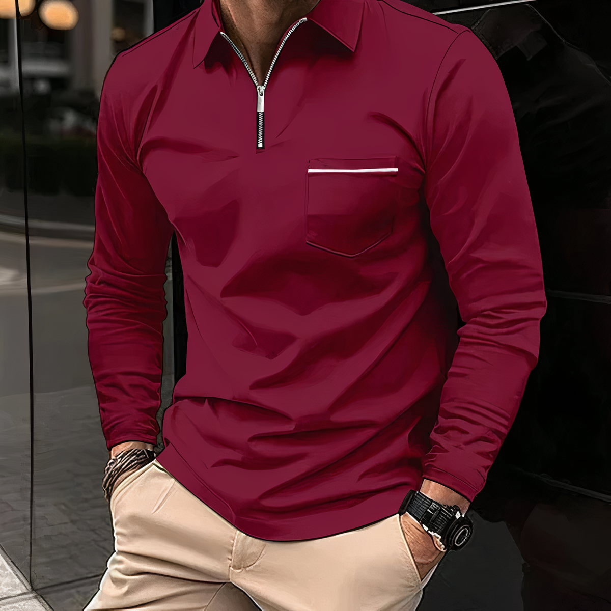 Polo classique pour hommes | Manches longues