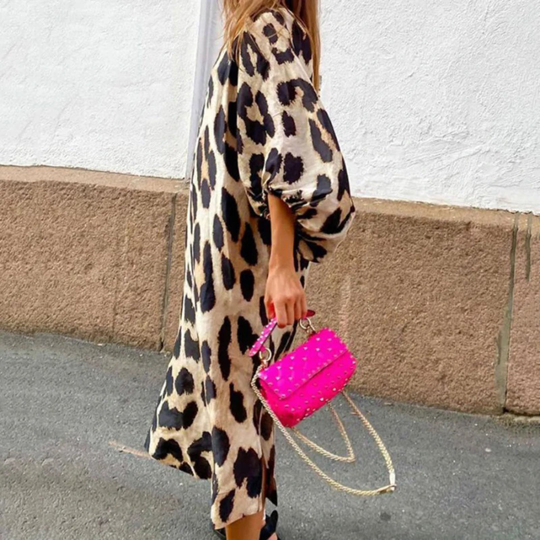 Robe à imprimé léopard pour femmes | Maxi