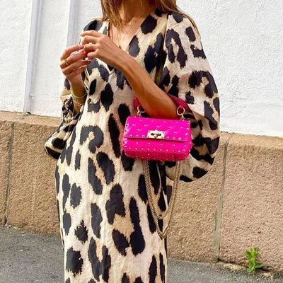 Robe à imprimé léopard pour femmes | Maxi