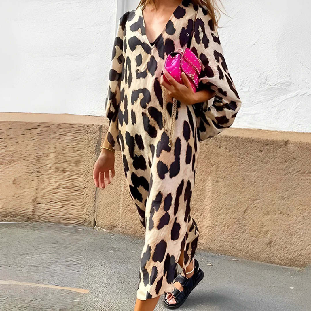 Robe à imprimé léopard pour femmes | Maxi