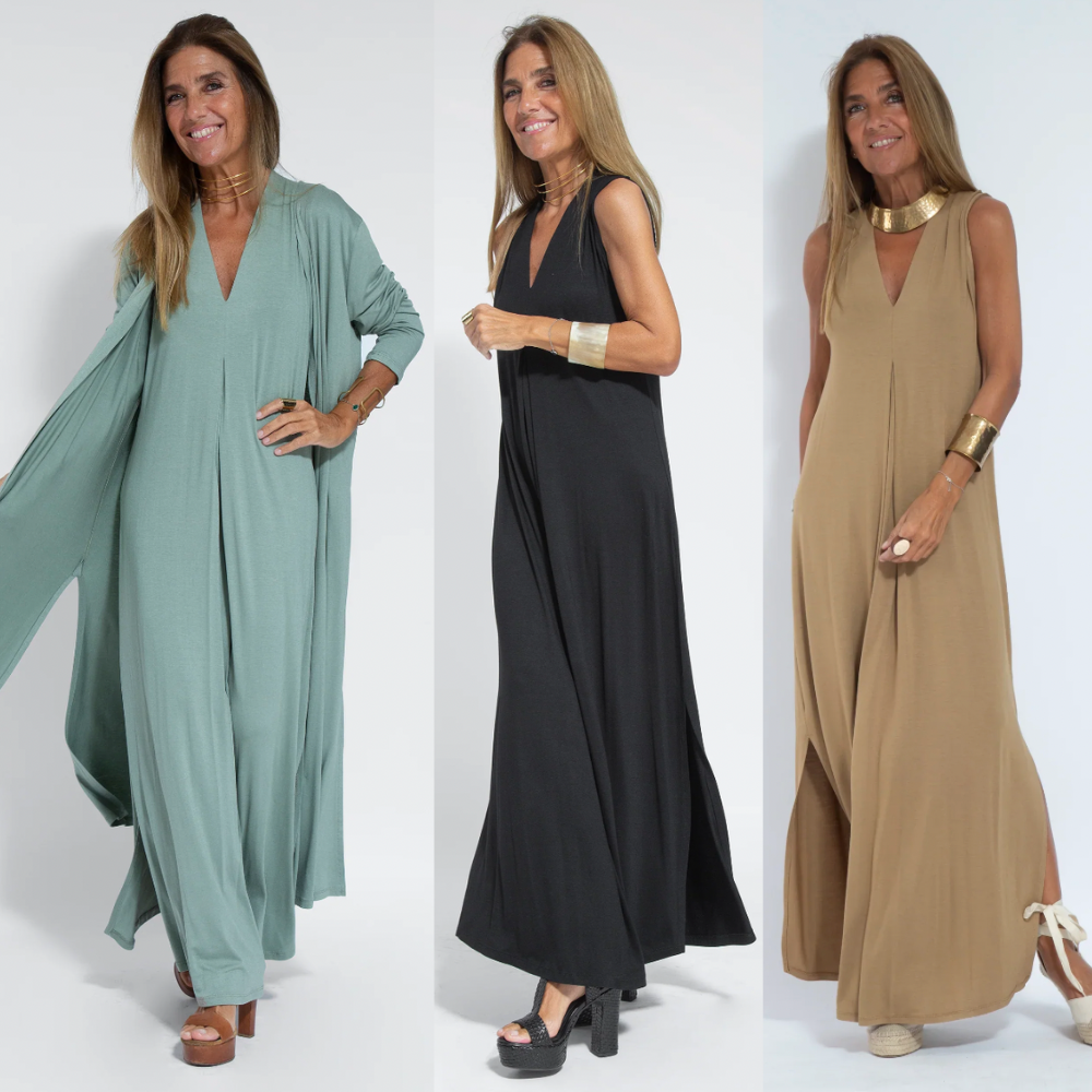 Ensemble élégant de robes et de vestes fluides pour femmes | Maxi