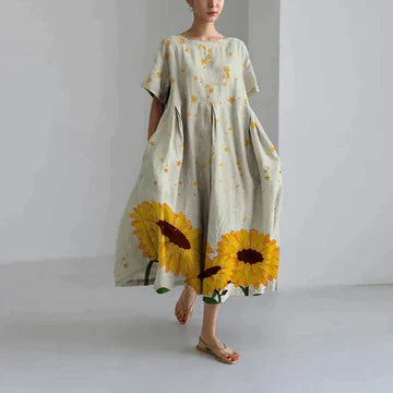 Robe florale élégante et décontractée pour femmes | Maxi