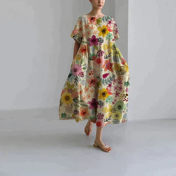 Robe florale élégante et décontractée pour femmes | Maxi