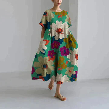 Robe florale élégante et décontractée pour femmes | Maxi