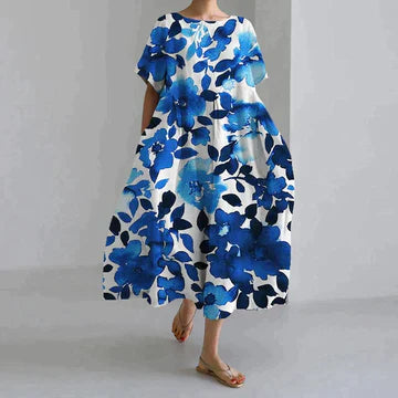 Robe florale élégante et décontractée pour femmes | Maxi