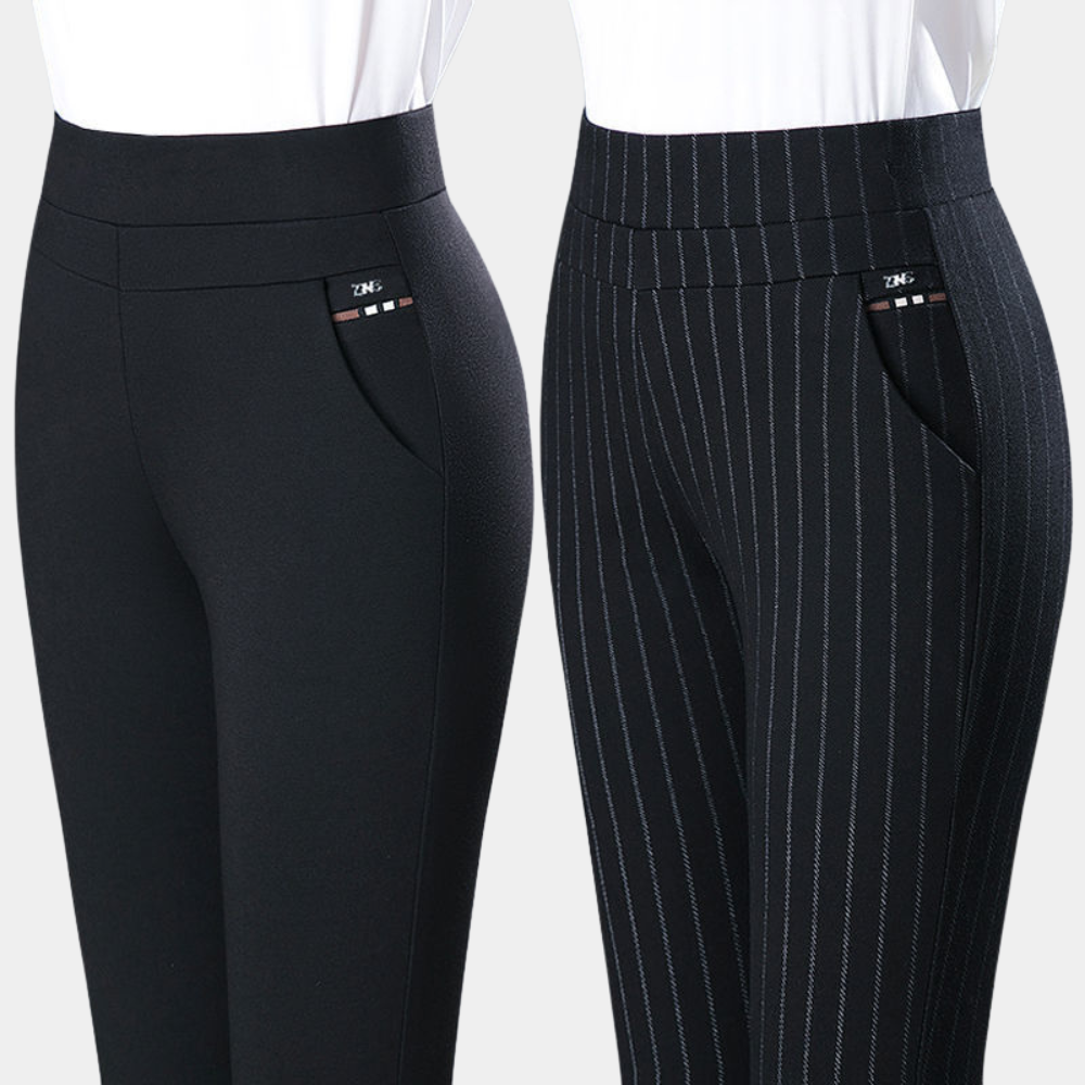 Pantalon extensible à confort optimal pour femmes | Taille haute