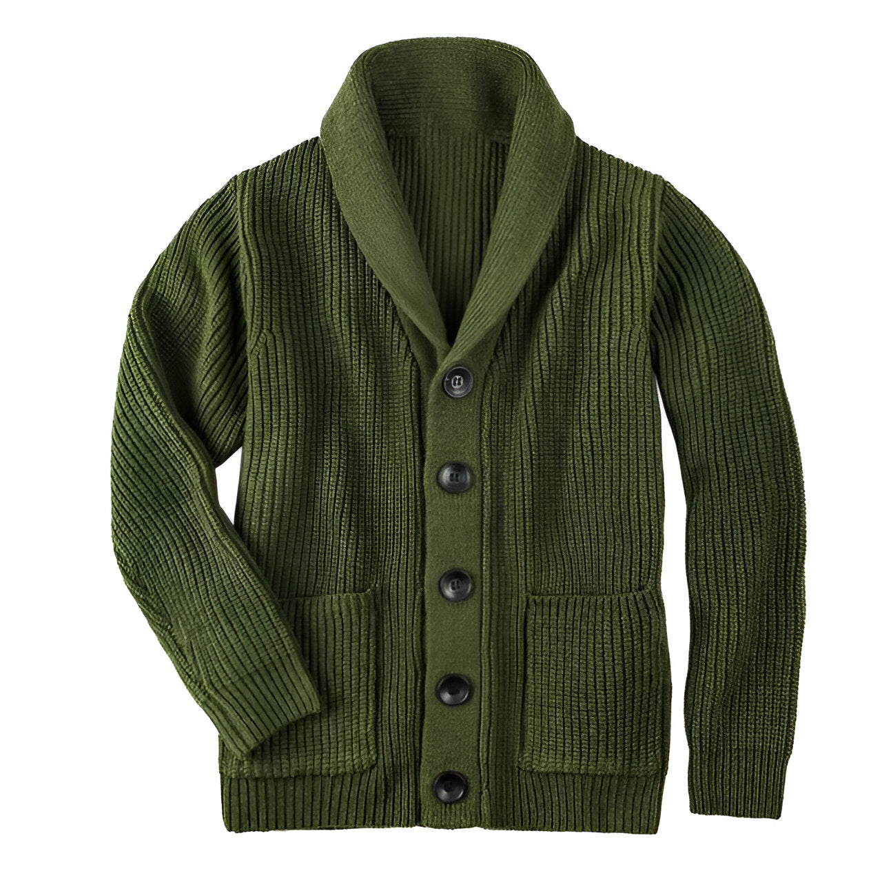 Cardigan en maille torsadée pour hommes | Col en V