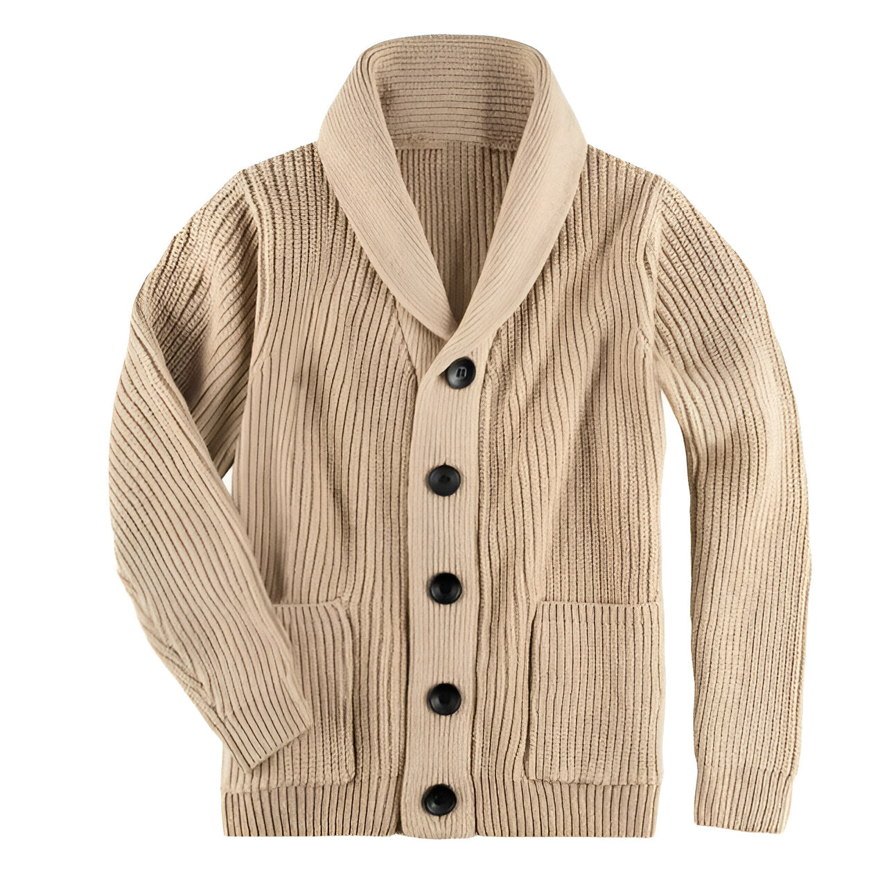 Cardigan en maille torsadée pour hommes | Col en V