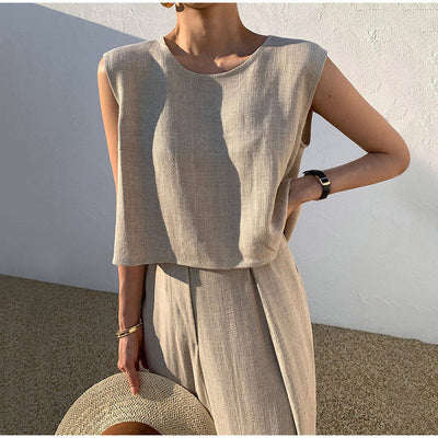 Ensemble d'été en lin pour femmes | Chic