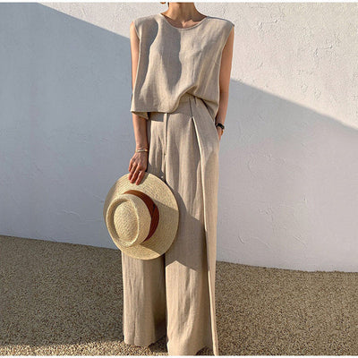 Ensemble d'été en lin pour femmes | Chic