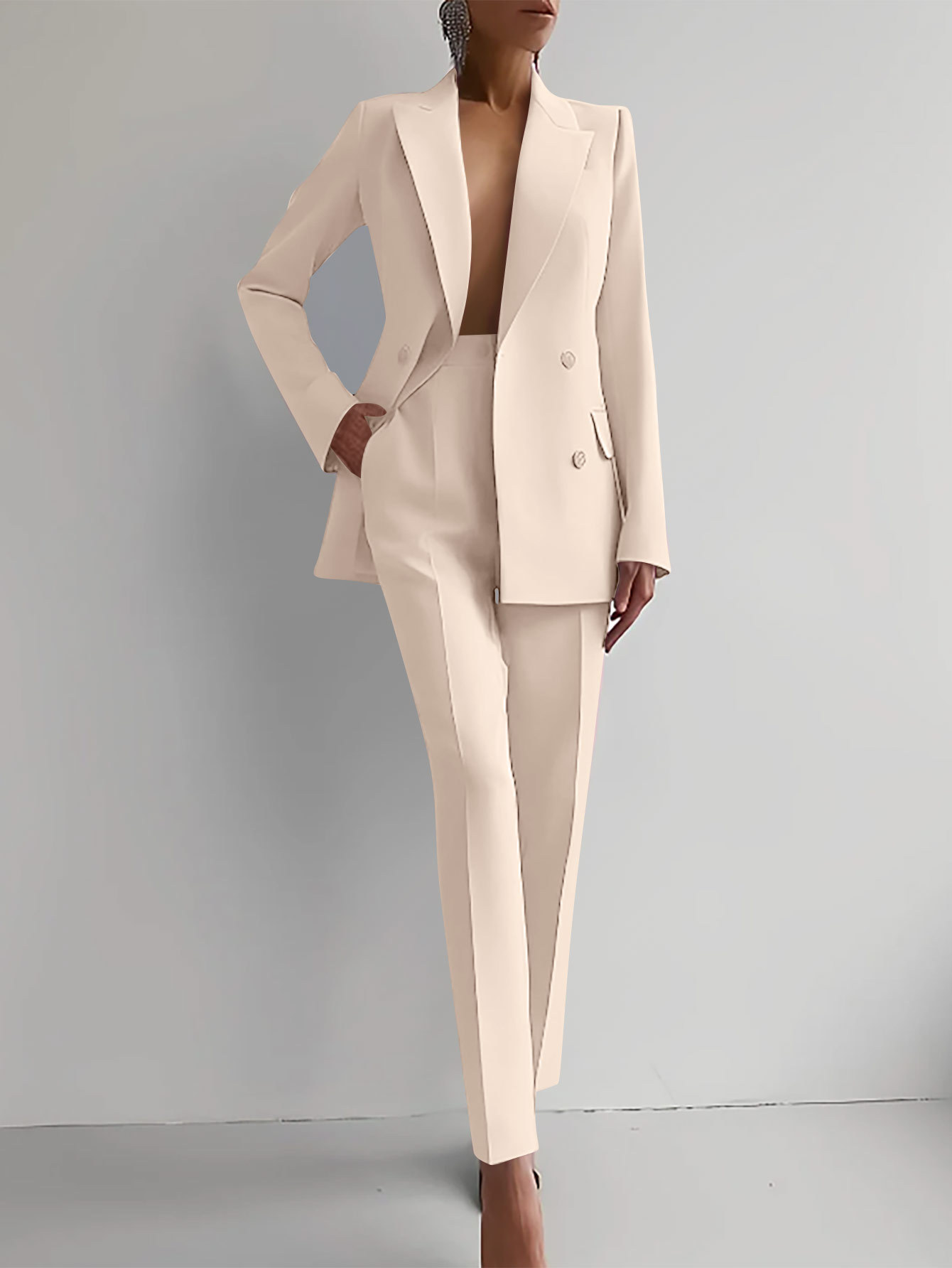 Ensemble tailleur élégant en stretch pour femmes