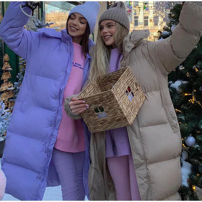 Veste polaire longue matelassée pour femmes | Hiver