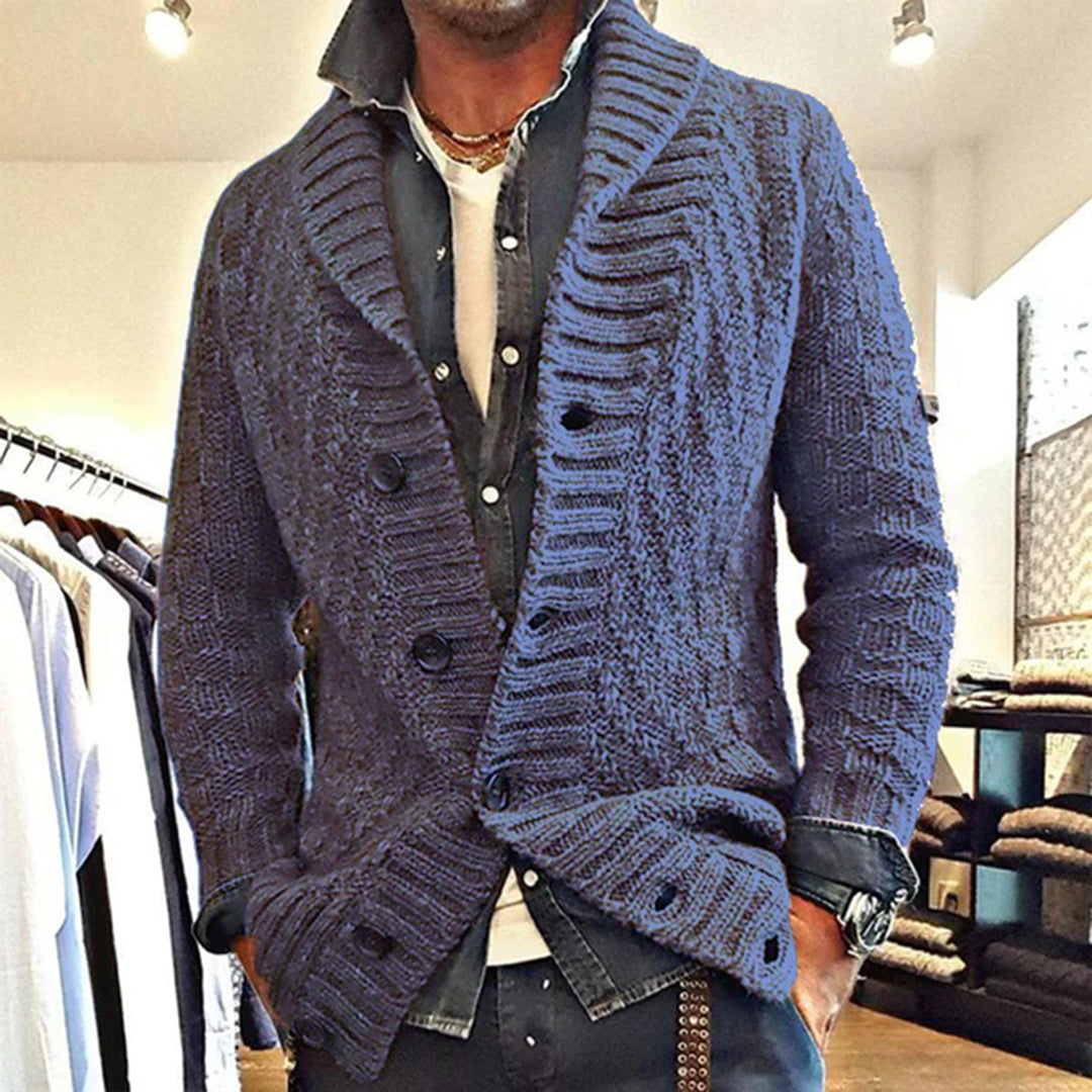 Cardigan en maille torsadée pour hommes | Chaud
