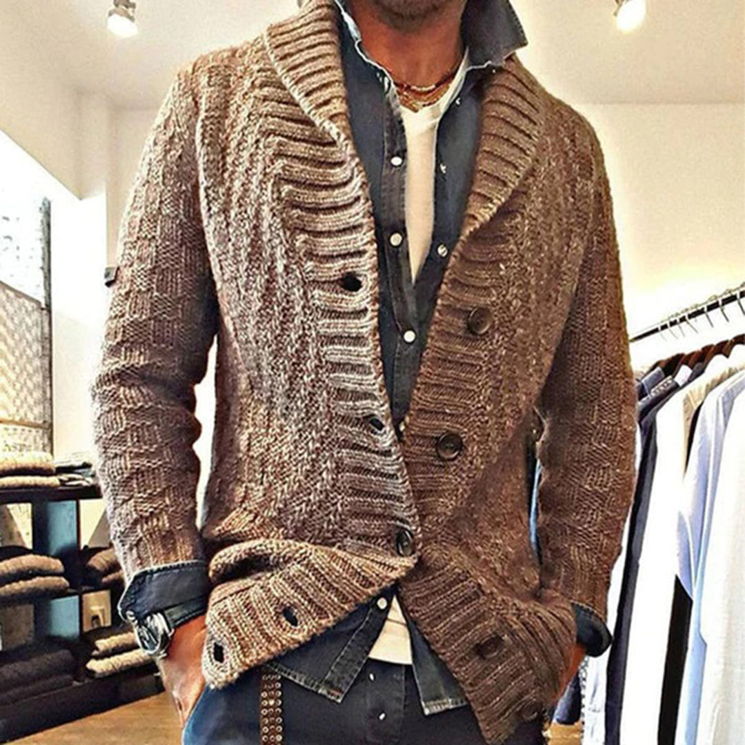 Cardigan en maille torsadée pour hommes | Chaud