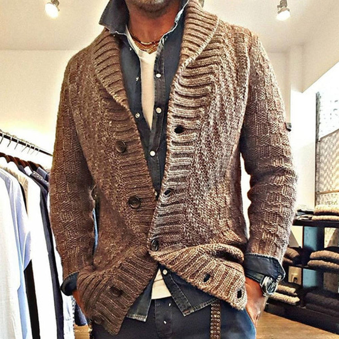 Cardigan en maille torsadée pour hommes | Chaud