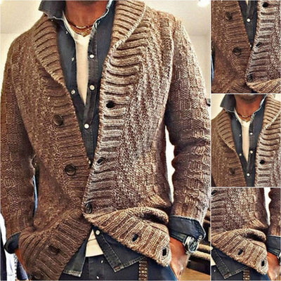 Cardigan en maille torsadée pour hommes | Chaud
