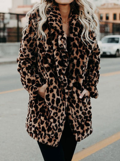 Manteau style léopard pour femme | Chaud
