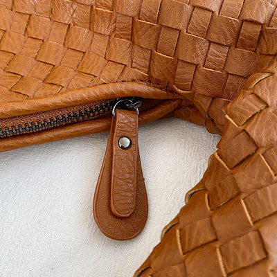 Sac à bandoulière en éco-cuir tressé pour femmes | Moyen
