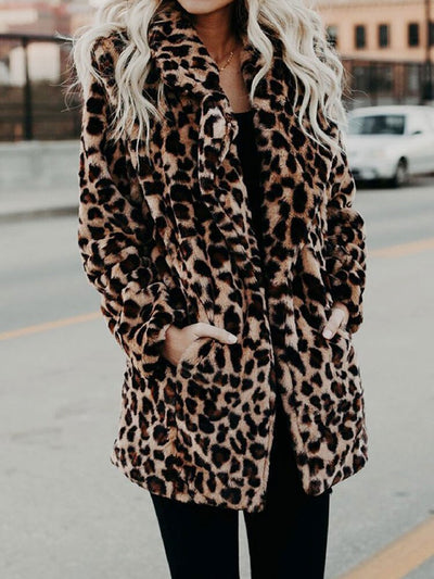 Manteau style léopard pour femme | Chaud
