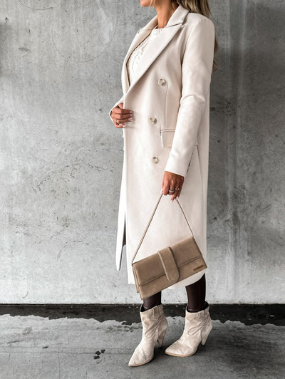 Manteau boutonné pour femme | Longue