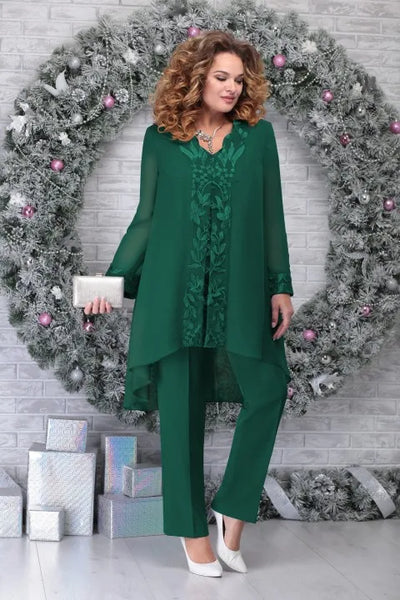 Ensemble Femme Plus-Size avec Détails Brodés Haut de Gamme