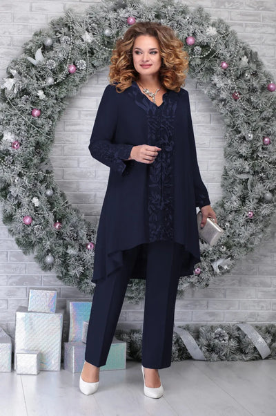 Ensemble Femme Plus-Size avec Détails Brodés Haut de Gamme