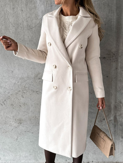 Manteau boutonné pour femme | Longue