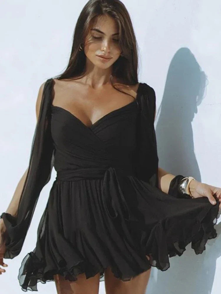 Robe élégante à col montant pour femmes | Mini