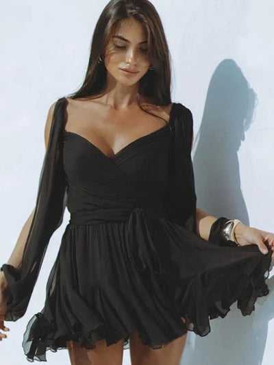 Robe élégante à col montant pour femmes | Mini