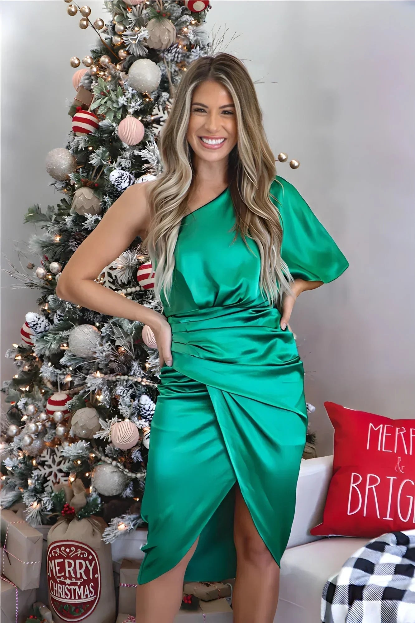 Robe élégante en soie pour femme | Midi