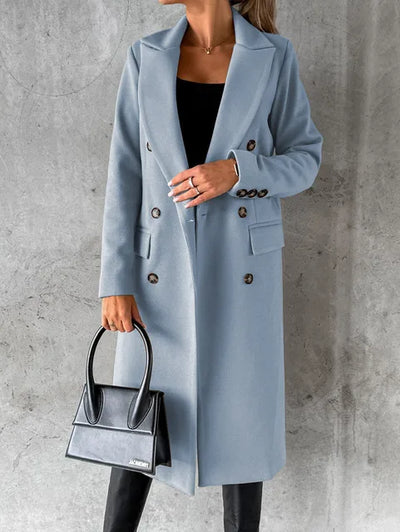 Manteau boutonné pour femme | Longue