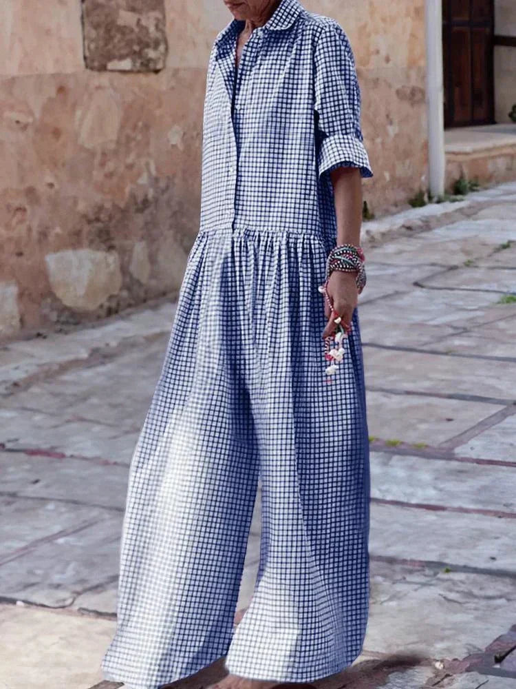 Combinaison élégante à carreaux pour femmes | Chic