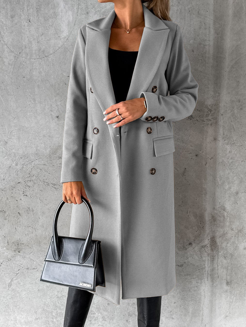 Manteau boutonné pour femme | Longue