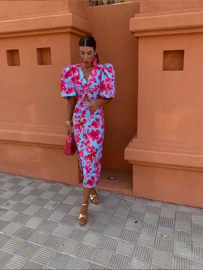 Robe plissée colorée pour femmes | Maxi