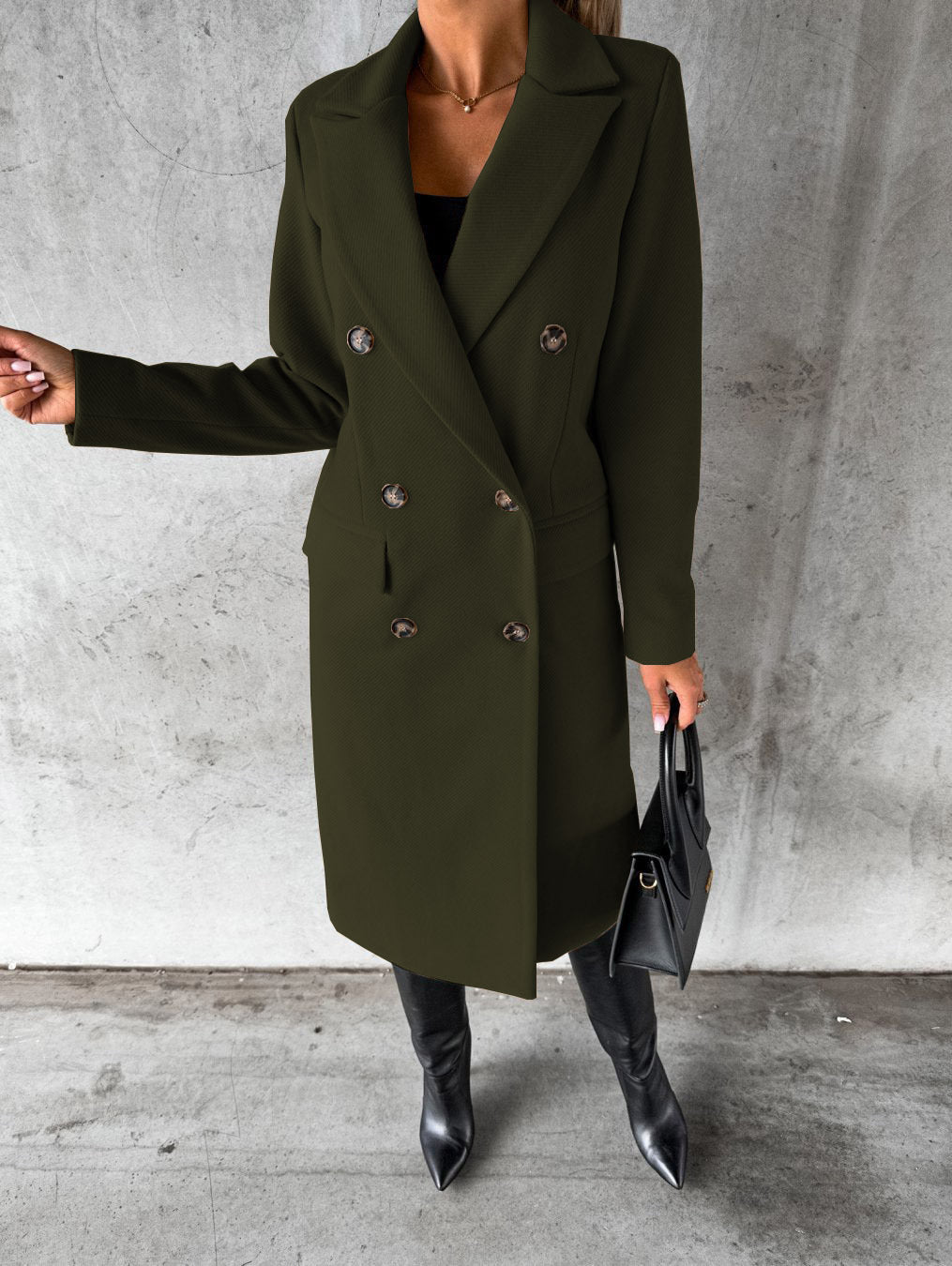 Manteau boutonné pour femme | Longue
