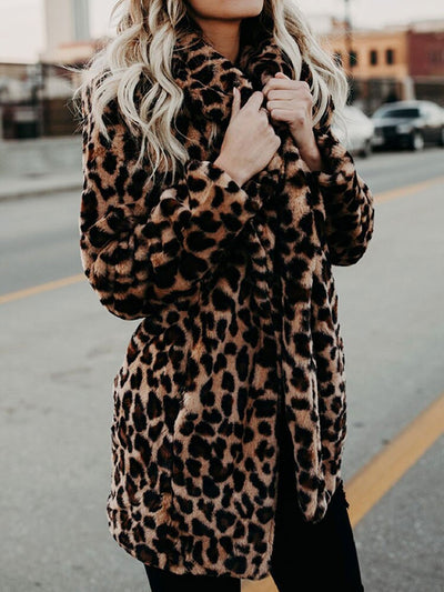 Manteau style léopard pour femme | Chaud