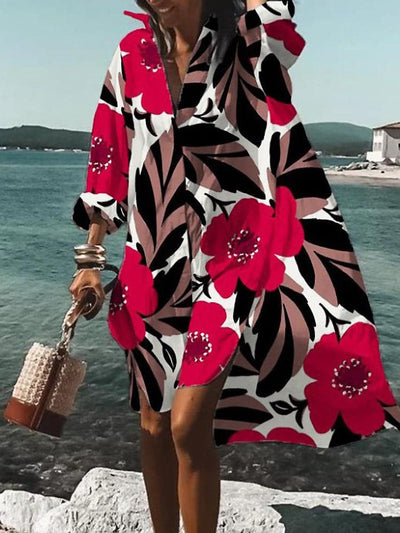 Robe imprimée colorée pour femmes | Midi
