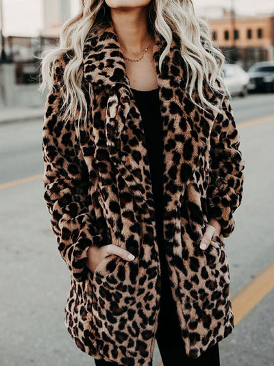 Manteau style léopard pour femme | Chaud
