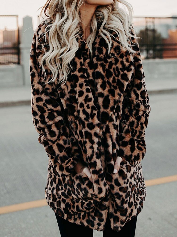 Manteau style léopard pour femme | Chaud