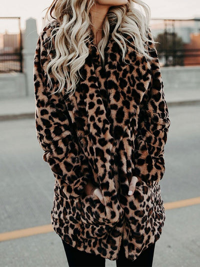 Manteau style léopard pour femme | Chaud