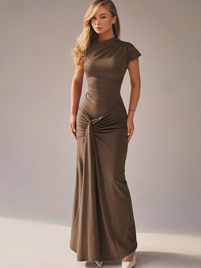 Robe drapée élégante pour femme | Maxi