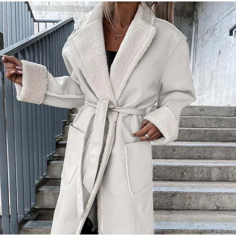 Manteau en cuir pour femme | Longue