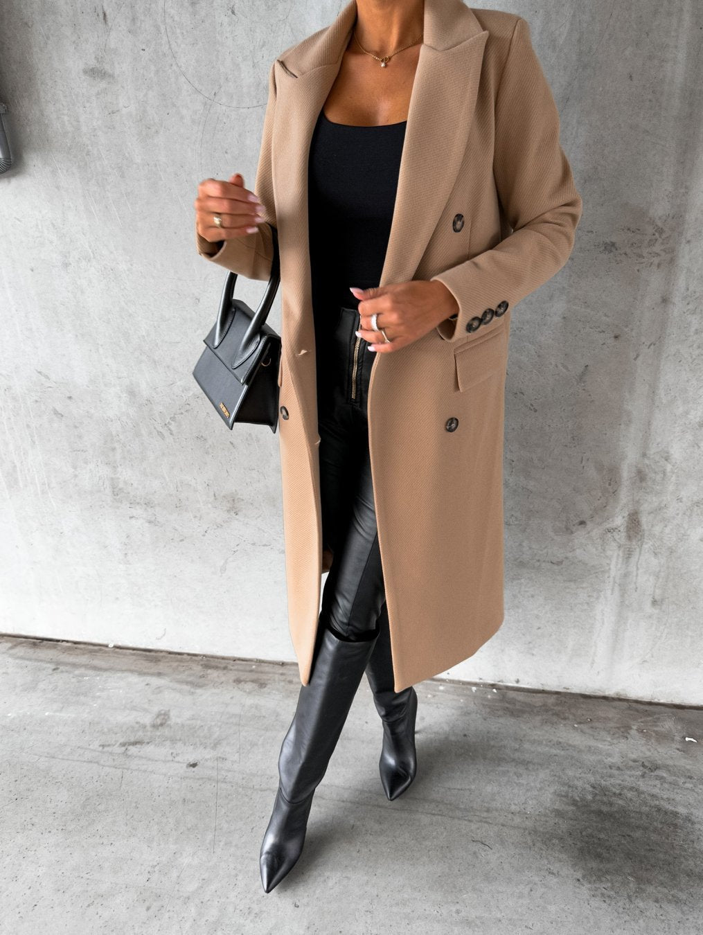 Manteau boutonné pour femme | Longue